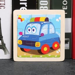 Baby Toys 3D Wooden Puzzle 11x11cm Cartoon Animal Vehicle Jigsaw Wood Puzzle Toys Educational Montessori Toys For Children