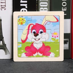 Baby Toys 3D Wooden Puzzle 11x11cm Cartoon Animal Vehicle Jigsaw Wood Puzzle Toys Educational Montessori Toys For Children