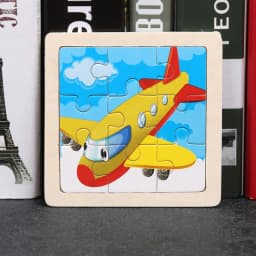Baby Toys 3D Wooden Puzzle 11x11cm Cartoon Animal Vehicle Jigsaw Wood Puzzle Toys Educational Montessori Toys For Children