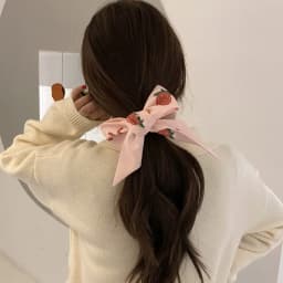 High-Grade Khaki Nude Color Series Silk Scarf Hair Band Ribbon Tied-up Hair Long Bow Vintage Satin Ribbon Hair Accessories