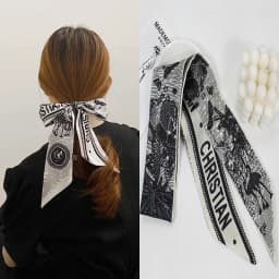 High-Grade Khaki Nude Color Series Silk Scarf Hair Band Ribbon Tied-up Hair Long Bow Vintage Satin Ribbon Hair Accessories