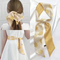 High-Grade Khaki Nude Color Series Silk Scarf Hair Band Ribbon Tied-up Hair Long Bow Vintage Satin Ribbon Hair Accessories