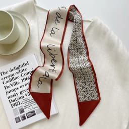 High-Grade Khaki Nude Color Series Silk Scarf Hair Band Ribbon Tied-up Hair Long Bow Vintage Satin Ribbon Hair Accessories