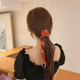 High-Grade Khaki Nude Color Series Silk Scarf Hair Band Ribbon Tied-up Hair Long Bow Vintage Satin Ribbon Hair Accessories