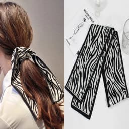 High-Grade Khaki Nude Color Series Silk Scarf Hair Band Ribbon Tied-up Hair Long Bow Vintage Satin Ribbon Hair Accessories