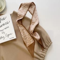 High-Grade Khaki Nude Color Series Silk Scarf Hair Band Ribbon Tied-up Hair Long Bow Vintage Satin Ribbon Hair Accessories