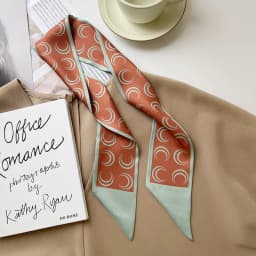 High-Grade Khaki Nude Color Series Silk Scarf Hair Band Ribbon Tied-up Hair Long Bow Vintage Satin Ribbon Hair Accessories