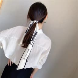 High-Grade Khaki Nude Color Series Silk Scarf Hair Band Ribbon Tied-up Hair Long Bow Vintage Satin Ribbon Hair Accessories