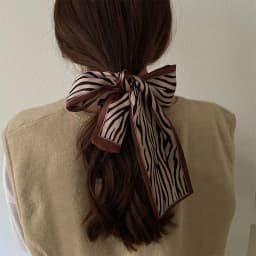 High-Grade Khaki Nude Color Series Silk Scarf Hair Band Ribbon Tied-up Hair Long Bow Vintage Satin Ribbon Hair Accessories