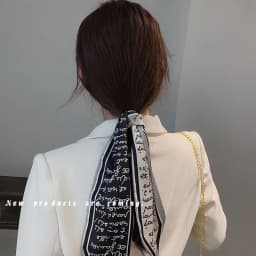 High-Grade Khaki Nude Color Series Silk Scarf Hair Band Ribbon Tied-up Hair Long Bow Vintage Satin Ribbon Hair Accessories