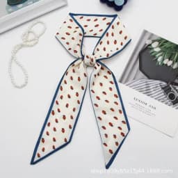 High-Grade Khaki Nude Color Series Silk Scarf Hair Band Ribbon Tied-up Hair Long Bow Vintage Satin Ribbon Hair Accessories