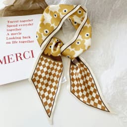 High-Grade Khaki Nude Color Series Silk Scarf Hair Band Ribbon Tied-up Hair Long Bow Vintage Satin Ribbon Hair Accessories