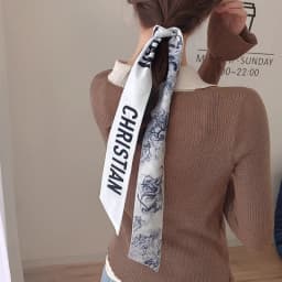 High-Grade Khaki Nude Color Series Silk Scarf Hair Band Ribbon Tied-up Hair Long Bow Vintage Satin Ribbon Hair Accessories
