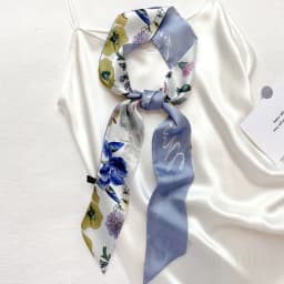 High-Grade Khaki Nude Color Series Silk Scarf Hair Band Ribbon Tied-up Hair Long Bow Vintage Satin Ribbon Hair Accessories