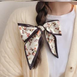 High-Grade Khaki Nude Color Series Silk Scarf Hair Band Ribbon Tied-up Hair Long Bow Vintage Satin Ribbon Hair Accessories