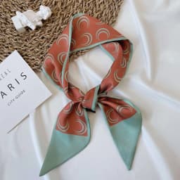 High-Grade Khaki Nude Color Series Silk Scarf Hair Band Ribbon Tied-up Hair Long Bow Vintage Satin Ribbon Hair Accessories