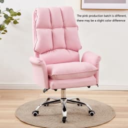 2024 New gaming chair pink office computer chair comfortable soft  gamer chair PU Leather chair Rotating recliner with footrest