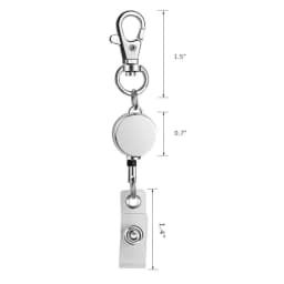 Retractable Metal Wire Keychain Pull Badge Reel ID Lanyard Name Tag Card Badge Holder Reels Recoil Chain Clips Outdoor Key Ring