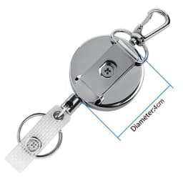 Retractable Metal Wire Keychain Pull Badge Reel ID Lanyard Name Tag Card Badge Holder Reels Recoil Chain Clips Outdoor Key Ring