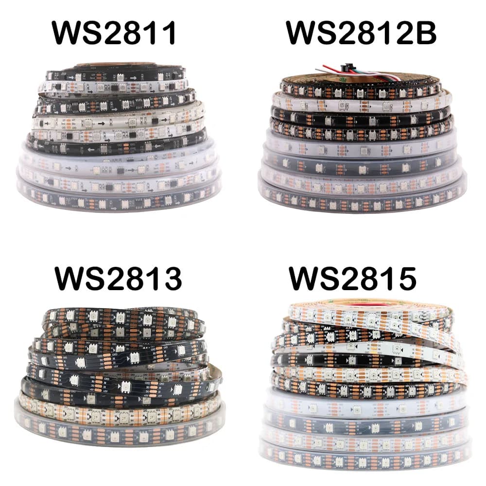 WS2812B WS2811 WS2813 WS2815 5050 RGBIC Smart LED Strip WS2812 Individually Addressable IC 30/60/144Pixels/Leds/m Light DC5V/12V