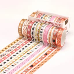 10Rolls Stars Washi Tape Decorative Adhesive Tape School Journal Supplies Gold Foil Scrapbooking Kawaii Stationery Masking Tape