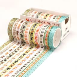 10Rolls Stars Washi Tape Decorative Adhesive Tape School Journal Supplies Gold Foil Scrapbooking Kawaii Stationery Masking Tape