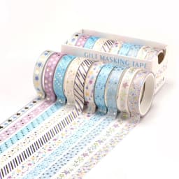 10Rolls Stars Washi Tape Decorative Adhesive Tape School Journal Supplies Gold Foil Scrapbooking Kawaii Stationery Masking Tape