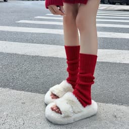 Y2k Goth Lolita Girls Cute Striped Knit Leg Warmers JK Uniform Gothic Women Leggings Gaiters Knee Knitted Cuffs Ankle Warmer
