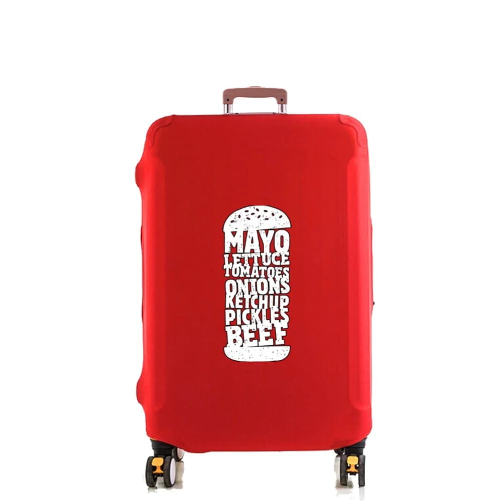 Luggage Cover Hamburger Pattern Suitcase Cover Protector Thicker Elastic Dust Covering18-32 Inch Trolley Case Travel Accessories