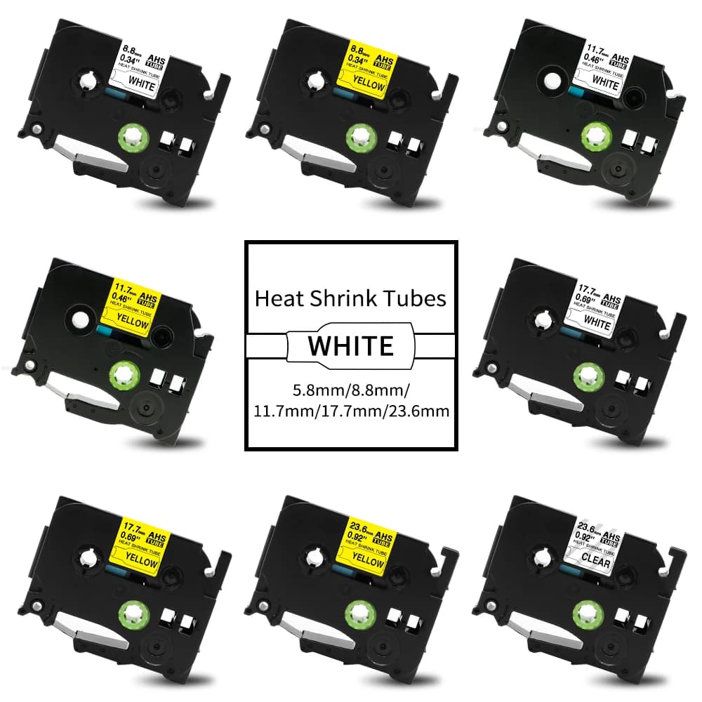 Compatible Brother Heat Shrink Tube Tape HSe-231 HSe-211 HSe-221 HSe-631 for P-touch PT-E550W E300 E500 P750WVP P900 P950W 7600