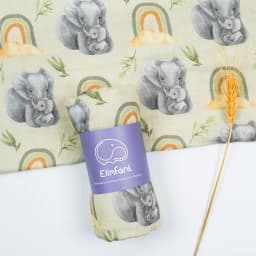 Elinfant Popular Digital Print Bamboo Cotton Muslin Swaddle Blankets High Quality 120*110cm Newborn Baby Bath Towel Wrap
