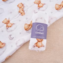 Elinfant Popular Digital Print Bamboo Cotton Muslin Swaddle Blankets High Quality 120*110cm Newborn Baby Bath Towel Wrap