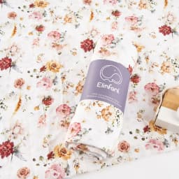 Elinfant Popular Digital Print Bamboo Cotton Muslin Swaddle Blankets High Quality 120*110cm Newborn Baby Bath Towel Wrap