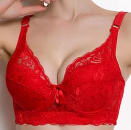3/4 Cup Women Ladies Sexy Underwear Padded Lace Sheer Bra Large Cup B C D Underwear Women's Bra Sexy lingerie Big Size