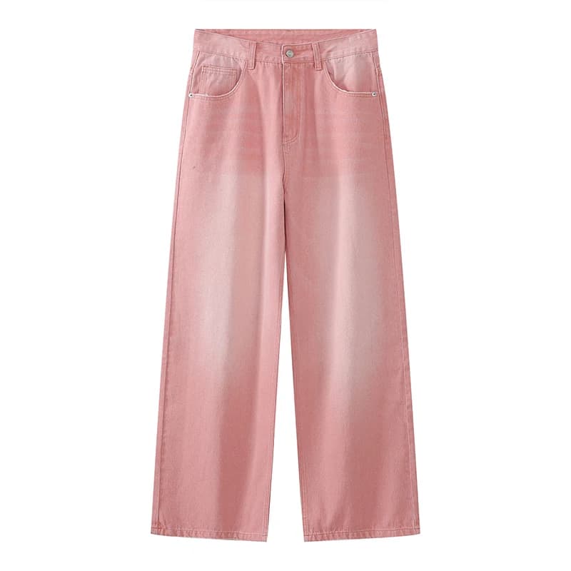 IEFB Men's Jeans New Korean Personality Straight Wide Leg Pants 2023 Fashion Autumn Winter Vintage Male Trousers 9A5577