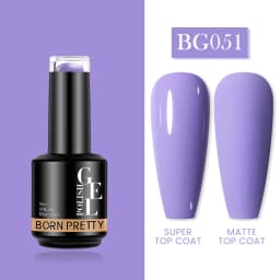 BORN PRETTY Milky Pink Rubber Base Gel Nail Polish Glitter 15ml Semi-Permanent Varnish Soak Off Self Leveling UV LED Gel