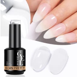 BORN PRETTY Milky Pink Rubber Base Gel Nail Polish Glitter 15ml Semi-Permanent Varnish Soak Off Self Leveling UV LED Gel