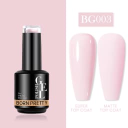 BORN PRETTY Milky Pink Rubber Base Gel Nail Polish Glitter 15ml Semi-Permanent Varnish Soak Off Self Leveling UV LED Gel