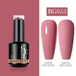 BORN PRETTY Milky Pink Rubber Base Gel Nail Polish Glitter 15ml Semi-Permanent Varnish Soak Off Self Leveling UV LED Gel
