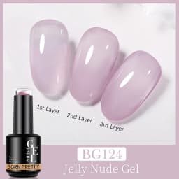 BORN PRETTY Milky Pink Rubber Base Gel Nail Polish Glitter 15ml Semi-Permanent Varnish Soak Off Self Leveling UV LED Gel