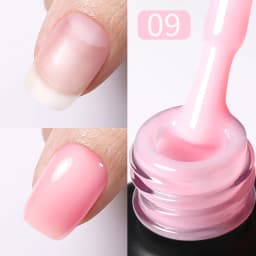 BORN PRETTY Milky Pink Rubber Base Gel Nail Polish Glitter 15ml Semi-Permanent Varnish Soak Off Self Leveling UV LED Gel