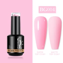 BORN PRETTY Milky Pink Rubber Base Gel Nail Polish Glitter 15ml Semi-Permanent Varnish Soak Off Self Leveling UV LED Gel