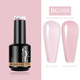 BORN PRETTY Milky Pink Rubber Base Gel Nail Polish Glitter 15ml Semi-Permanent Varnish Soak Off Self Leveling UV LED Gel