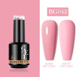 BORN PRETTY Milky Pink Rubber Base Gel Nail Polish Glitter 15ml Semi-Permanent Varnish Soak Off Self Leveling UV LED Gel