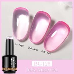 BORN PRETTY Milky Pink Rubber Base Gel Nail Polish Glitter 15ml Semi-Permanent Varnish Soak Off Self Leveling UV LED Gel