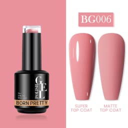 BORN PRETTY Milky Pink Rubber Base Gel Nail Polish Glitter 15ml Semi-Permanent Varnish Soak Off Self Leveling UV LED Gel
