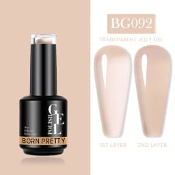 BORN PRETTY Milky Pink Rubber Base Gel Nail Polish Glitter 15ml Semi-Permanent Varnish Soak Off Self Leveling UV LED Gel