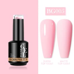 BORN PRETTY Milky Pink Rubber Base Gel Nail Polish Glitter 15ml Semi-Permanent Varnish Soak Off Self Leveling UV LED Gel