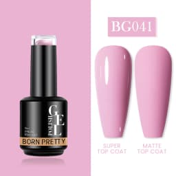BORN PRETTY Milky Pink Rubber Base Gel Nail Polish Glitter 15ml Semi-Permanent Varnish Soak Off Self Leveling UV LED Gel
