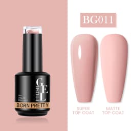 BORN PRETTY Milky Pink Rubber Base Gel Nail Polish Glitter 15ml Semi-Permanent Varnish Soak Off Self Leveling UV LED Gel